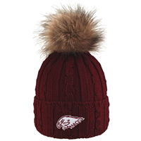 HACC Hawk Alps Cuff Hat With Fur Pom