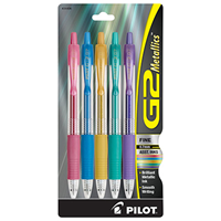 Pen Pilot Gel G2 Metallic 5 Pack