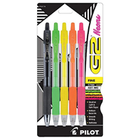Pen Pilot Gel G2 Neon 5 Pack