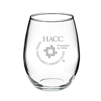 HACC LOGO STEMLESS WINE GLASS