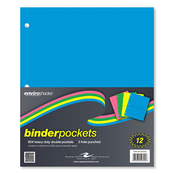 Binder Pocket Enviroshades Neon 12 Pack (SKU 1680839344)