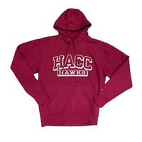 Image of HACC HAWKS FELTED PULLOVER HOODIE - garnet (SKU: 168686325000115) Image of HACC HAWKS FELTED PULLOVER HOODIE - garnet