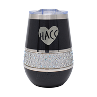 HACC HEART HOLLYWOOD STAINLESS STEEL WINE TUMBLER -  black