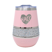 HACC HEART HOLLYWOOD STAINLESS STEEL WINE TUMBLER -  pink