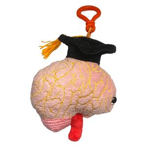 Image of Brain With Grad Cap Keychain