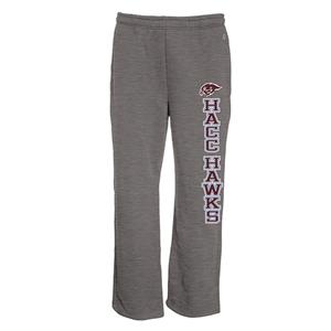 Image of HACC HAWKS HAWKHEAD OPEN BOTTOM SWEATPANTS - graphite (SKU: 168857695000076) Image of HACC HAWKS HAWKHEAD OPEN BOTTOM SWEATPANTS - graphite