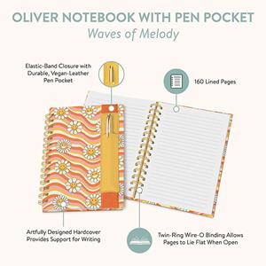 Image of OLIVER NOTEBOOK WITH PEN POCKET - 2 (SKU: 168870535000122) Image of OLIVER NOTEBOOK WITH PEN POCKET - 2