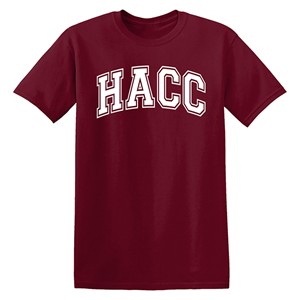 HACC ARCHED TEE -  garnet