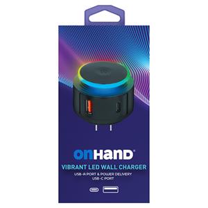 On Hand Vibrant Led 20W Wall Charger