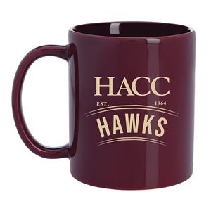 HACC HAWKS EST 1964 CERAMIC MUG -  maroon