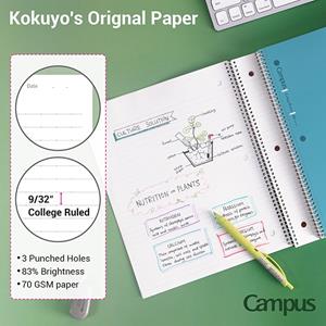 CAMPUS COLLEGE RULED SPIRAL NOTEBOOK 3 PACK - 2 (SKU: 169019335000125) CAMPUS COLLEGE RULED SPIRAL NOTEBOOK 3 PACK - 2